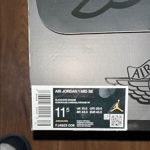 Air Jordan 1 Mid SE Black and Orange Sneakers 🔥🔥‼️